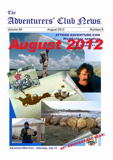 August 2012 Adventurers Club News Cover